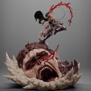 Player 1 - Attack On Titans - Levi Ackerman VS Beast Titan Resin Statue